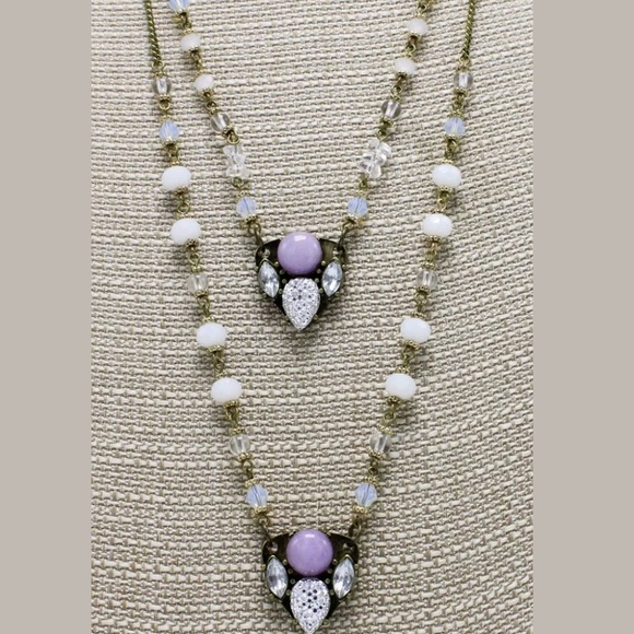 DOUBLE STRAND NECKLACE WITH RHINESTONES - Picture 2 of 2